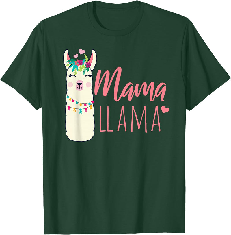 ADVENTURE ALPACA LLAMAS Designs MAMA LLAMA Funny Mother Lamas Meme T-Shirt - Dark Green