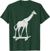 Giraffe Skateboarding Skateboarder Gifts Giraffe Skateboarding Skateboarder T-Shirt - Dark Green