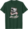 Not Quite Right California Über Alles with Roaring Grizzly Bear T-Shirt - Dark Green