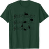 Cute Bunny Rabbit Playing Music Notes Musician T-Shirt in Dark Green
