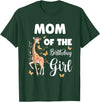 Giraffe Birthday Party by LazyPanda Giraffe Mom of the Birthday Girl Matching Family T-Shirt - Dark Green