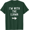 Im With The Llama Halloween Costume I’m with The Llama Funny Halloween Couple Costume T-Shirt - Dark Green