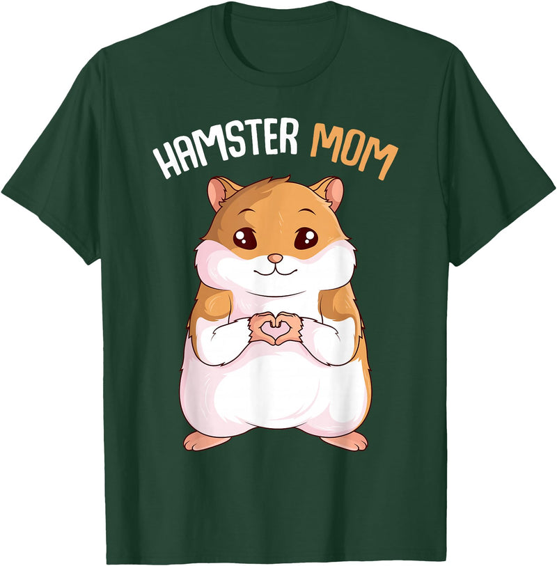 Women's Hamster Mom Hammy Girls T-Shirt - Dark Green
