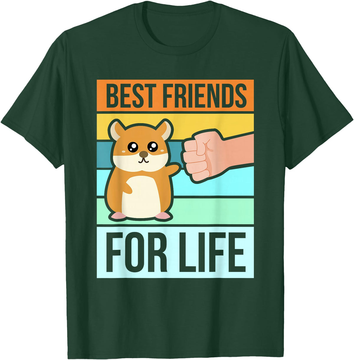 Funny Cute Hamster Gifts Face T-Shirt Best Friends T-Shirt - Dark Green