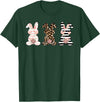 Cute Rabbit Lover Bunny Graphic T-Shirt (Silver Grey) in Dark Green
