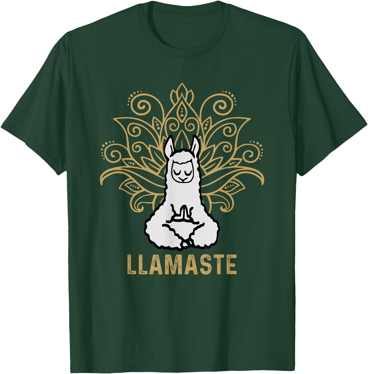 Lama Llamaste Family Summer Sport Yoga Gift Tees Llamaste Yoga Gift For Men Women Kids Lover Llama Yoga T-Shirt - Dark Green