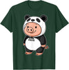 Pig In Panda Costume Kawaii Design Kawaii Pig In Panda Costume for Girls kids Pig Lover T-Shirt - Dark Green