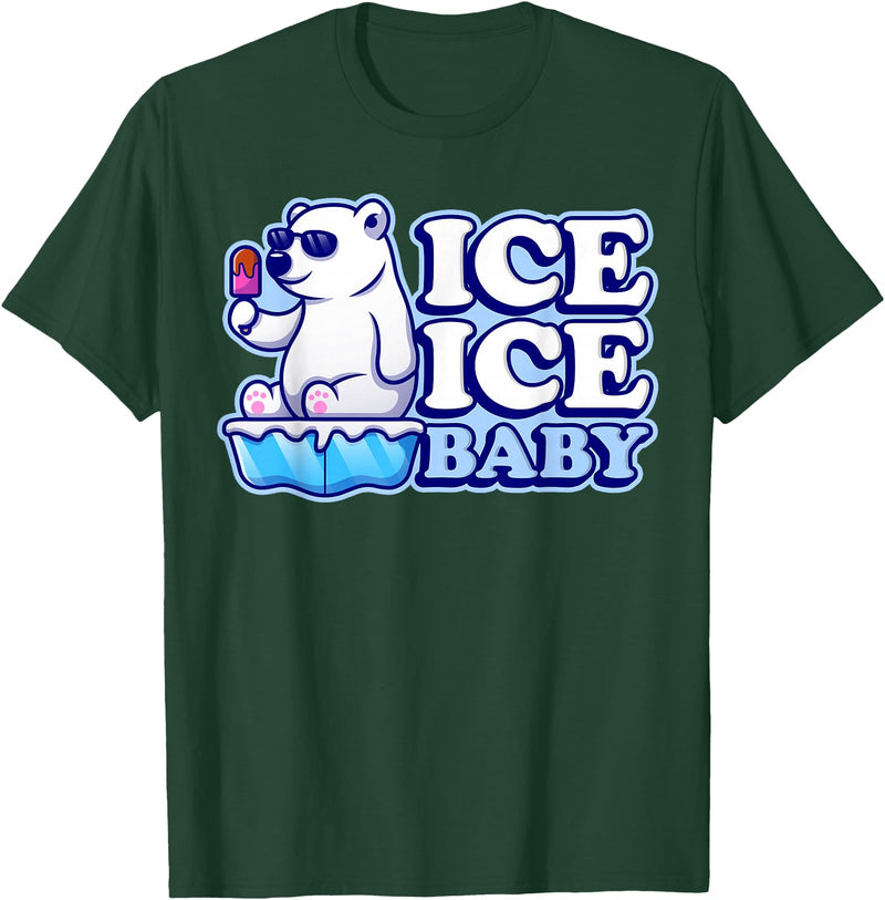 Save Our Cuddly Snow BEars Ice Ice Baby Polar Bears T-Shirt - Dark Green