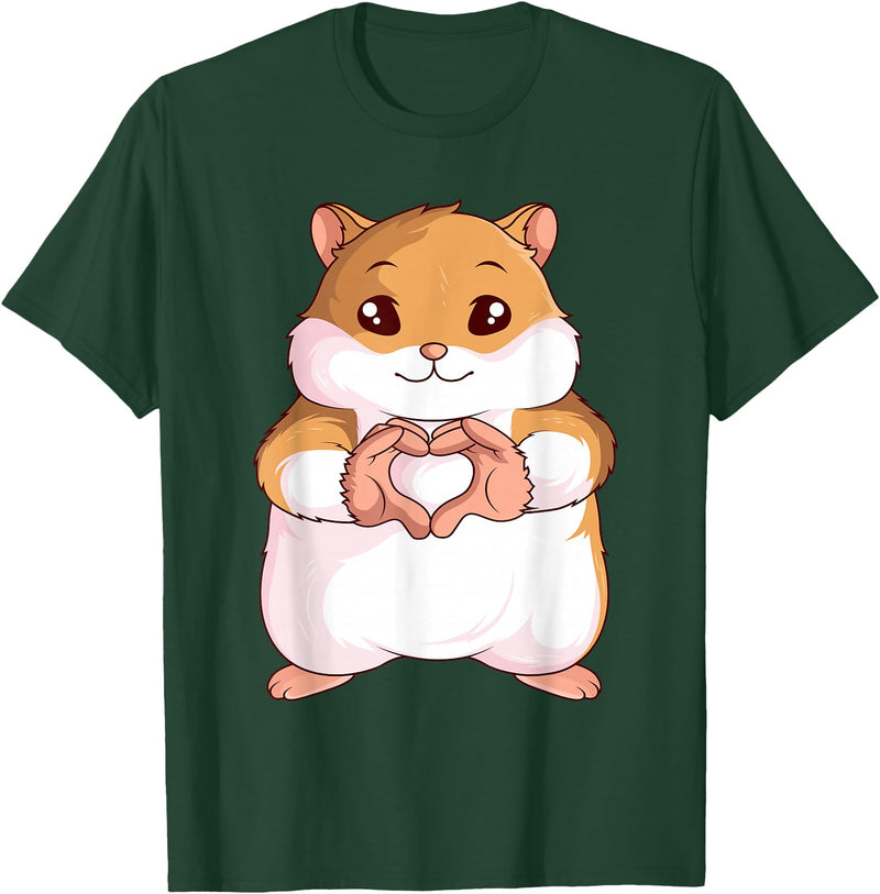 Hamster Lovers Girls Ladies T-Shirt - Dark Green