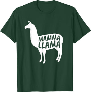 Mamma Llama T Shirt Mamma Llama Tshirt Alpaca Lover Shirt T-Shirt - Dark Green