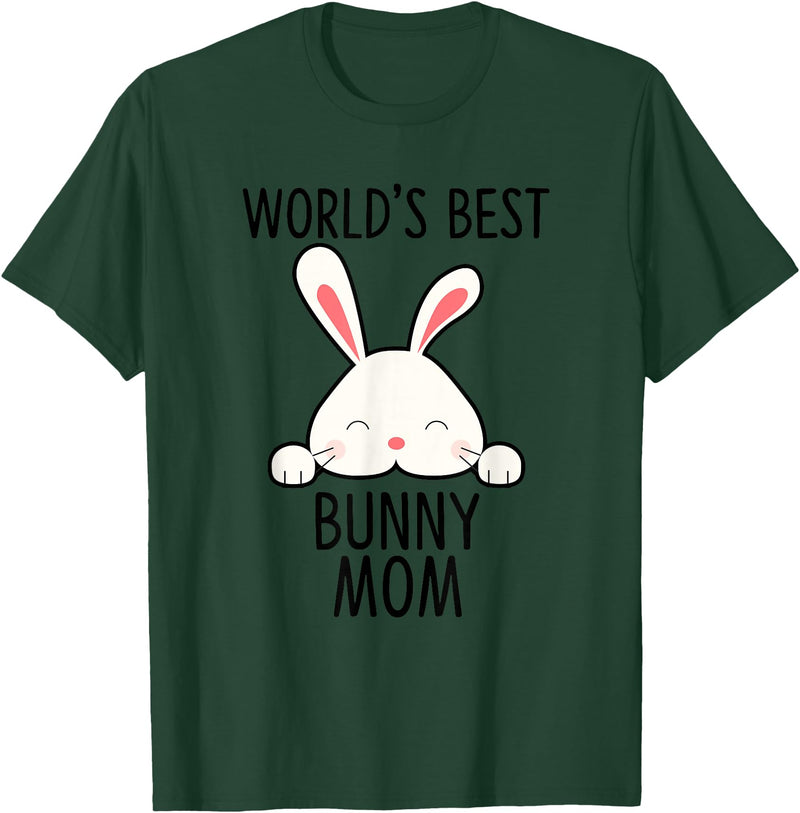 World's Best Bunny Mom - Rabbit for Rabbit Lover T-Shirt in Dark Green