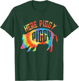 Here Piggy Piggy Design Here Piggy Piggy Funny Pig T-Shirt - Dark Green
