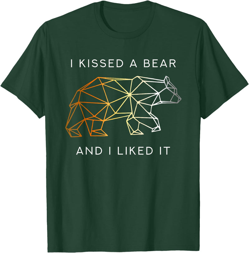 Schwule Bären & Bear Pride I Kissed a Bear an I liked it Gay Bear CSD T-Shirt - Dark Green