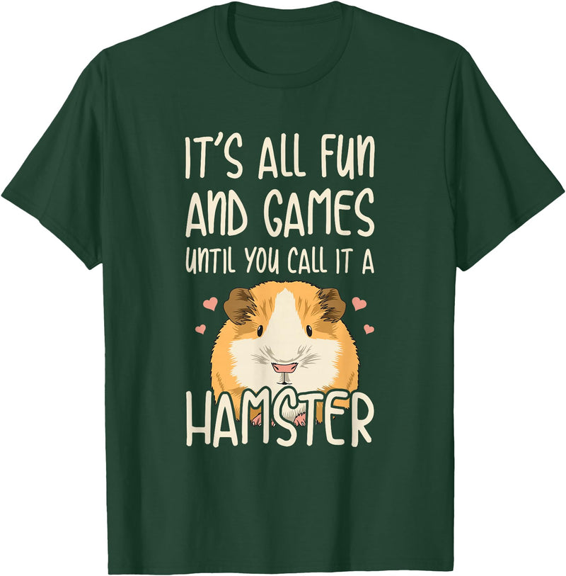 Guinea Pig Quote T-Shirt for Women - Black, Small - Cute Guinea Pig Lover Quote - Unisex, Short Sleeve, Crew Neck, Classic Fit, Imported - Dark Green