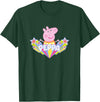 Peppa Pig Shooting Stars Cute Retro Logo T-Shirt - Dark Green