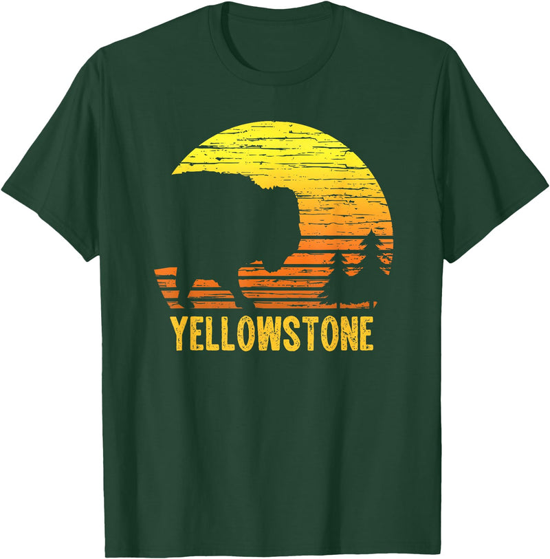 Yellowstone National Park Bison Clothing Co Yellowstone National Park Wyoming Buffalo Bison T-Shirt - Dark Green