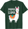 Birthday Llama Shirts Gift Mama Llama Funny Mother's Day Shirt Women Mom Birthday T-Shirt - Dark Green