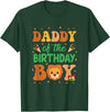 Dad Birthday Boy Family Matching Lion Daddy Of The Birthday Boy Lion Family Party Decorations T-Shirt - Dark Green
