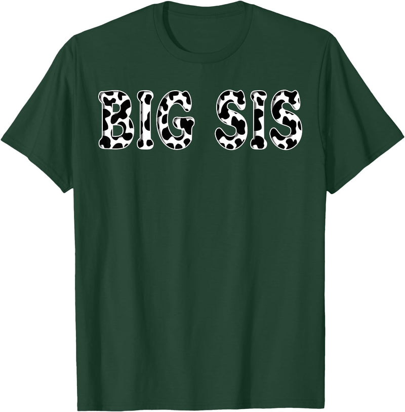 Cow Pattern Print Family Matching Birthday Apparel Cow Big Sis Birthday Family Matching Girl Boy Farm Birthday T-Shirt -