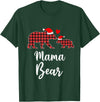 Cute Xmas Gifts Tartan Bear Cub Matching Costumes Mama Bear Buffalo Red Plaid Christmas Pajama Family Outfits T-Shirt - Dark