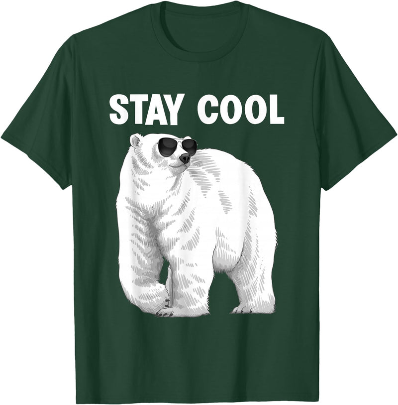 Polar Bear Gift Polar Bear Accessories & Stuff Cool Polar Bear Design For Men Women Animal Polar Bear Lover T-Shirt - Dark Green
