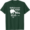 The Mothers Day Shirt Co. Triple Blessed Mama Bear Shirt For Moms With Three Kids T-Shirt - Dark Green
