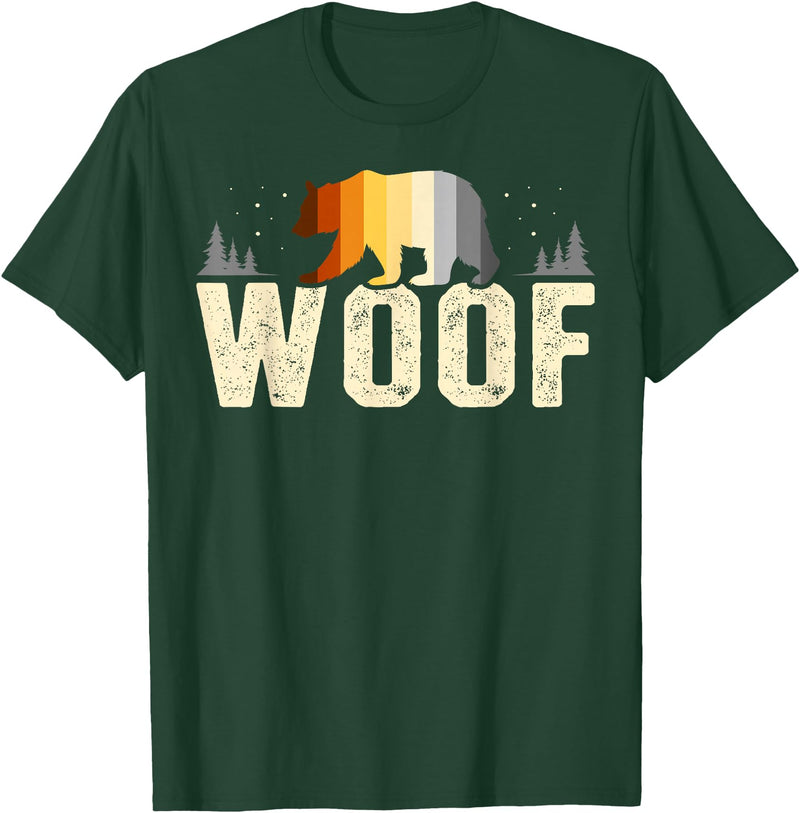 Bear Community Bear Brotherhood Gay Men Gifts Woof Bears Pride Nature Gay Men LGBT Flag T-Shirt - Dark Green