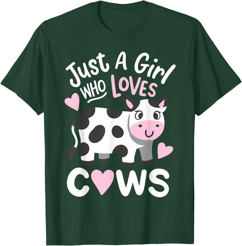 Just a Girl Who Loves Cows Co. Cow Just a Girl Who Loves Cows T-Shirt - Dark Green
