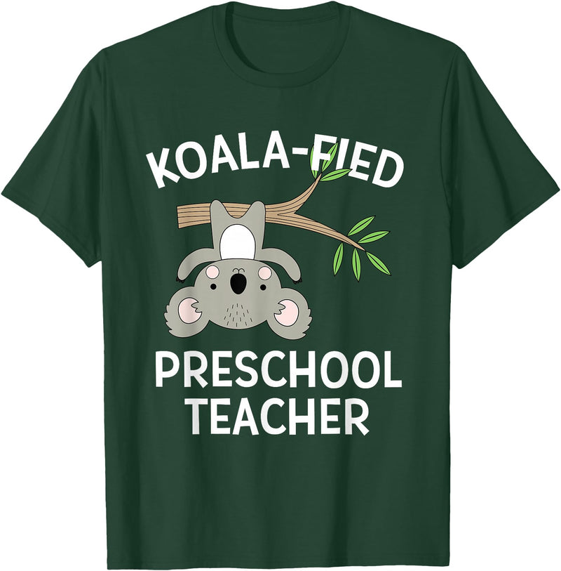 Preschool Teacher Gifts and Apparel Cute Koala Preschool Teacher T-Shirt Funny Pun Gift T-Shirt - Dark Green