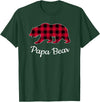 Papa & Mama Bear Outfit Papa Bear Pajama Red Buffalo Plaid T-Shirt - Dark Green