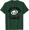 Panda Lover Designs Just A Boy Who Loves Pandas Cute Panda Bear T-Shirt - Dark Green