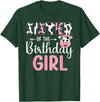 Cow Birthday Shirt For Family Men Women Cow Lover Sister Of The Birthday Girl Farm Cow 1 St Birthday Girl T-Shirt - Dark