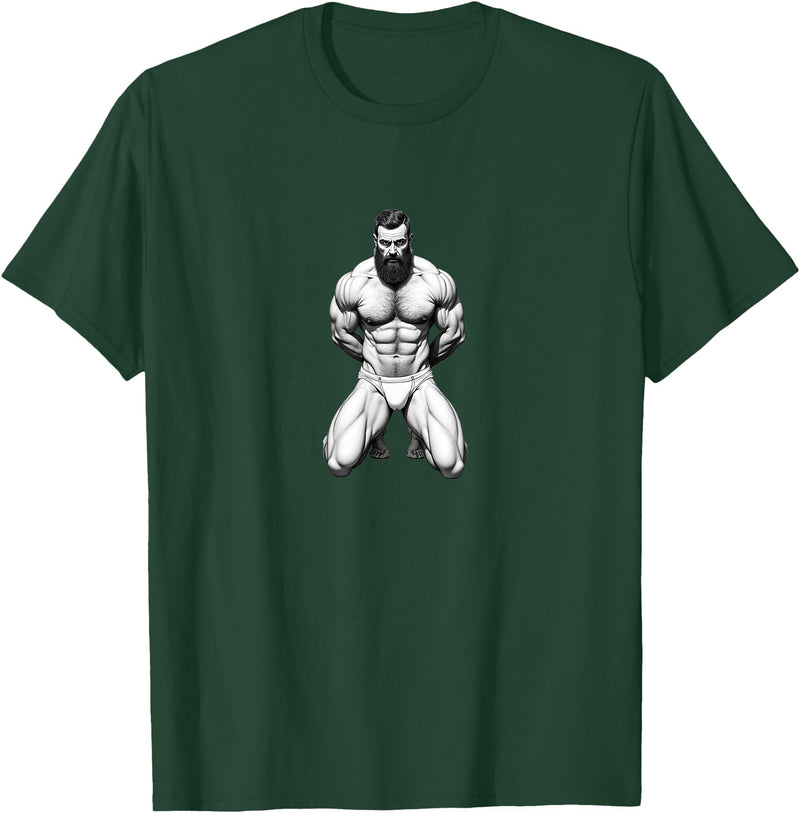 Jay Moe Design Bear, Pride, Gay Pride, Bear Pride Flag, Gay, Rainbow Flag T-Shirt - Dark Green