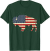 Bison American Buffalo Patriotic Heritage Lr Vintage Buffalo American Flag USA Bison Lover Wildlife T-Shirt - Dark Green