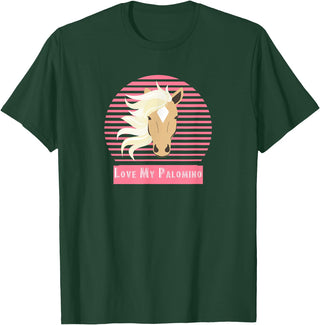 Palomino Horse Gifts Palomino Horse Love My Palomino T-Shirt - Dark Green
