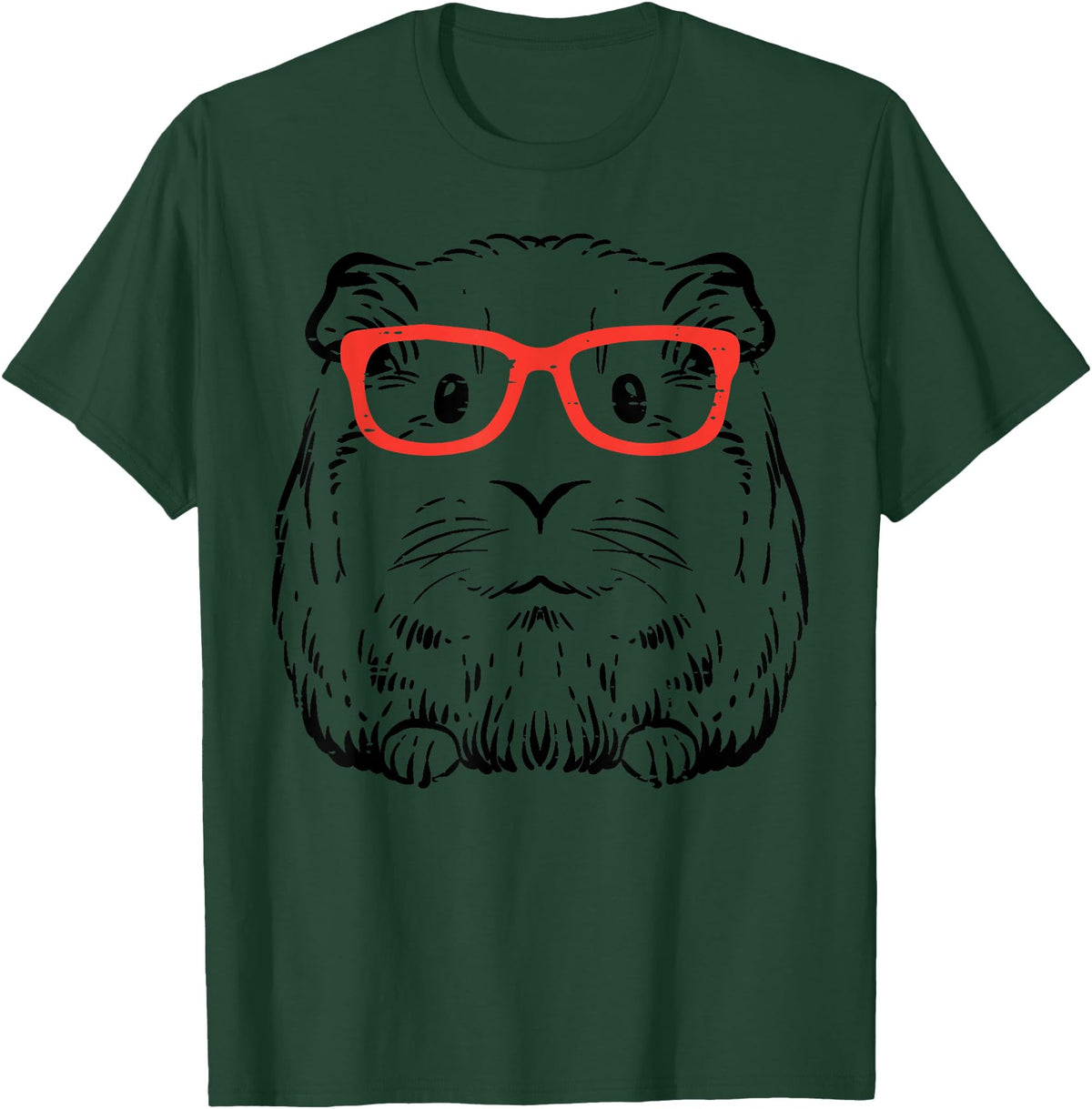 Guinea Pig Shirts For Men Women Kids Gift Guinea Pig Glasses Cute Hispter Cavy Nerd Pet Women Men Kids T-Shirt - Dark Green