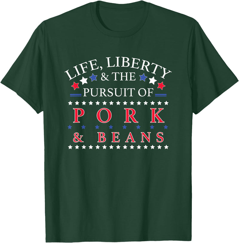 Official Get Hopped Apparel Funny Pork and Beans Shirt - Novelty Gift T-Shirt - Dark Green
