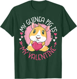 Cute Guinea Pig Lover HS0 Guinea Pig Valentines Day My Guinea Pig Is My Valentine T-Shirt - Dark Green