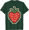 Halloween Shirts For Women Men Kids Boys Girls Halloween Pixel Strawberry 80s Video Game Costume Men Women T-Shirt - Dark