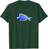Saltwater reef aquarium fish tank shirt Powder Blue Tang Saltwater Reef Aquarium Shirt T-Shirt - Dark Green