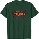 County Fair and Livestock Apparel Co. Das ist mein Fair Week Shirt State and County Animal Hog Pig T-Shirt - Dark Green