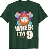 Cute Guinea Pig Lover HD0 Guinea Pig 9th Birthday Wheek I'm 9 T-Shirt - Dark Green