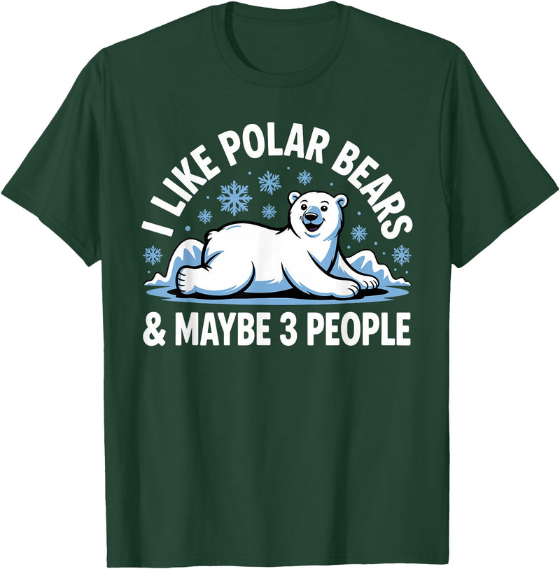 Polar Bear Gift Polar Bear Accessories & Stuff Cute Polar Bear Art for Men Women Kids Polar Bear Lover T-Shirt - Dark Green