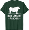 Funny Red Angus Farmer Gift for Cattle Lover Cow Breeder - Red Angus Rancher T-Shirt - Dark Green