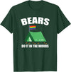 Gay Camping Bears LGBT Funny Gay Camping LGBT Pride Bears T-Shirt - Dark Green