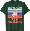 Pig Lover Gifts & Accessories Worlds best Pig Grandpa Pig Owner Pig Farmer Pig Grandad T-Shirt - Dark Green