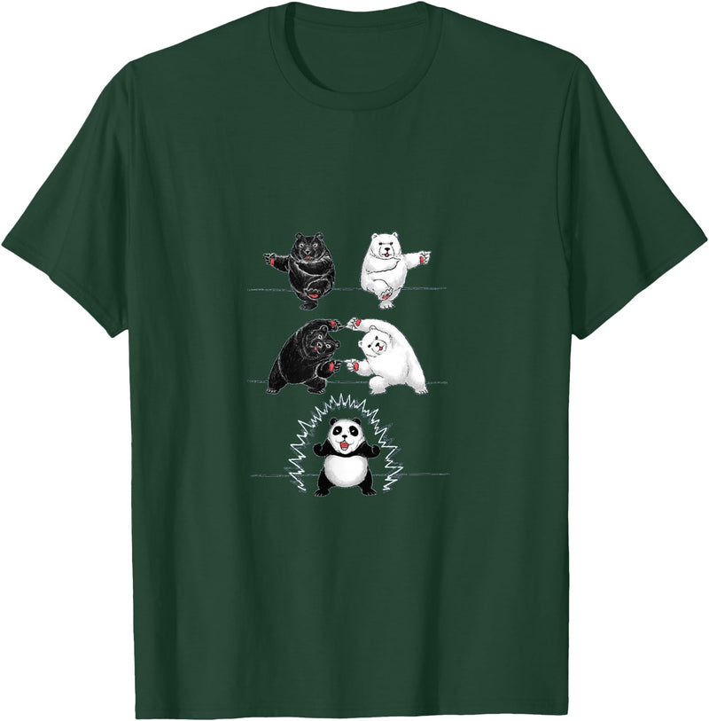 Panda Bear Giant Panda Fusion Dance White Back Panda Bear Giant Panda Fusion Dance Polar White Back Merge T-Shirt - Dark Green