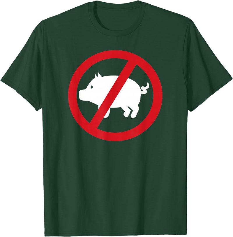 No meat No pigs meat T-Shirt - Dark Green