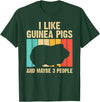 Cool Vintage Guinea Pig Gift Domestic Cavy Animal Funny Guinea Pig Design For Men Women Kids Guinea Pig Lovers T-Shirt - Dark Green