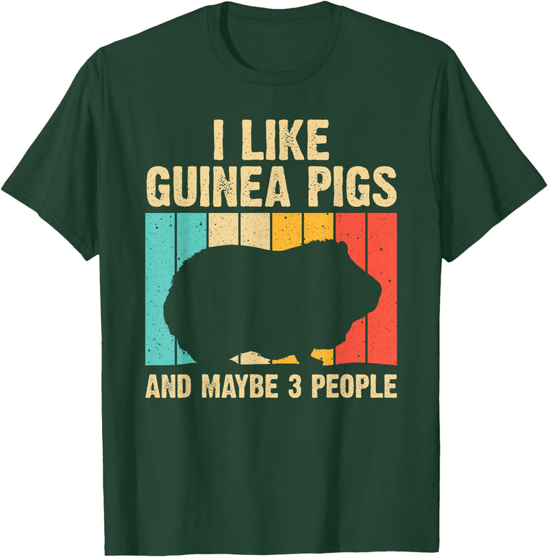 Cool Vintage Guinea Pig Gift Domestic Cavy Animal Funny Guinea Pig Design For Men Women Kids Guinea Pig Lovers T-Shirt - Dark Green